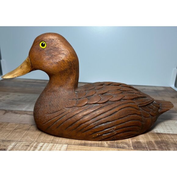 Handcrafted Bluebill Duck Wooden Sculpture By Dr. J.C. Huber 1983 Collectible De - Picture 1 of 5